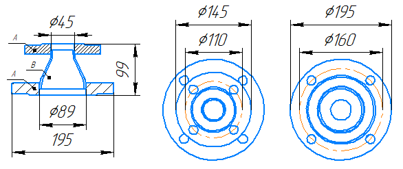 Переход 89x3,5-45x2,5-1,6-исп.1 ст20 ГОСТ 27590-2005 слайд 5