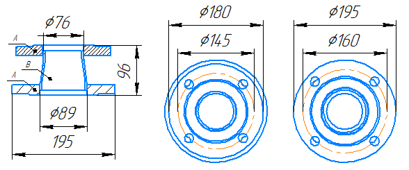 Переход 89x3,5-76x3,5-1,0-исп.1 ст20 ГОСТ 27590-2005 слайд 5