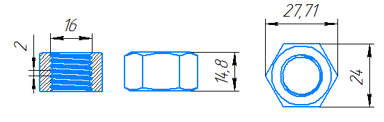 Гайка М16x2-6H ГОСТ 5927-70 слайд 4