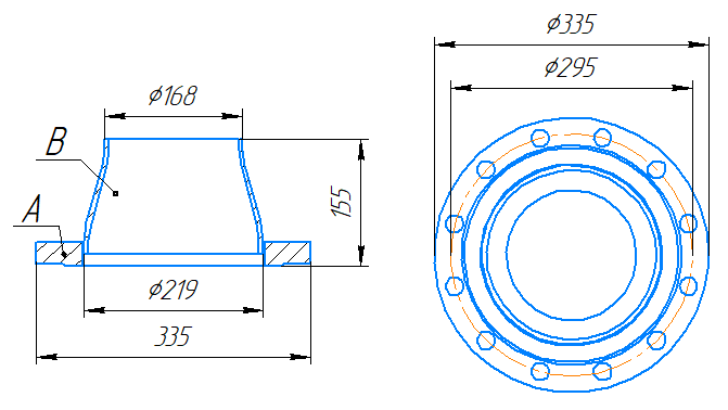 Переход 219x6-168x4,5-1,6-исп.2 ст20 ГОСТ 27590-2005 слайд 5