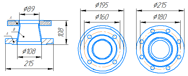 Переход 108x4-89x3,5-1,6-исп.1 ст20 ГОСТ 27590-2005 слайд 5