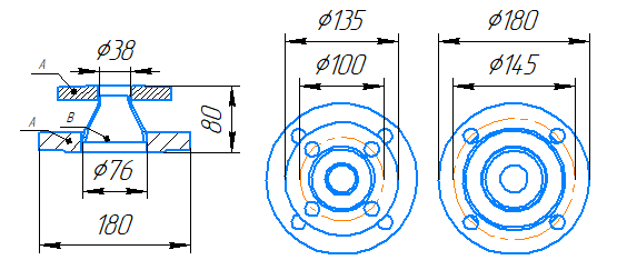 Переход 76x3,5-38x2,5-1,6-исп.1 ст20 ГОСТ 27590-2005 слайд 5