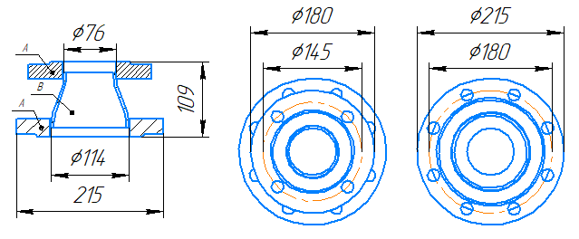 Переход 114x4-76x3,5-1,6-исп.1 ст20 ГОСТ 27590-2005 слайд 5