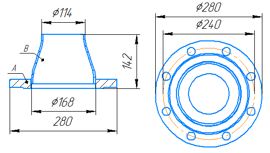 Переход 168x4,5-114x4-1,0-исп.2 ст20 ГОСТ 27590-2005 слайд 5
