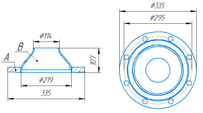 Переход 219x6-114x4-1,0-исп.2 ст20 ГОСТ 27590-2005 слайд 5