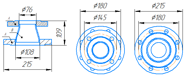 Переход 108x4-76x3,5-1,6-исп.1 ст20 ГОСТ 27590-2005 слайд 5