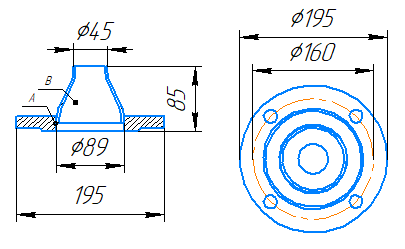 Переход 89x3,5-45x2,5-1,0-исп.2 ст20 ГОСТ 27590-2005 слайд 5
