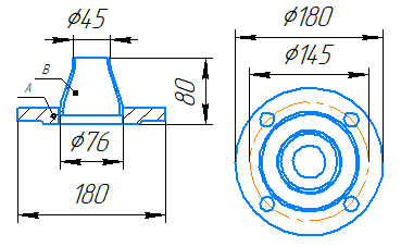 Переход 76x3,5-45x2,5-1,0-исп.2 ст20 ГОСТ 27590-2005 слайд 5