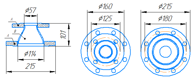 Переход 114x4-57x3-1,0-исп.1 ст20 ГОСТ 27590-2005 слайд 5
