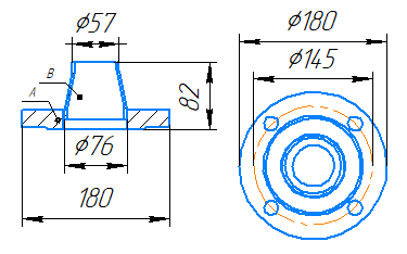 Переход 76x3,5-57x3-1,6-исп.2 ст20 ГОСТ 27590-2005 слайд 5