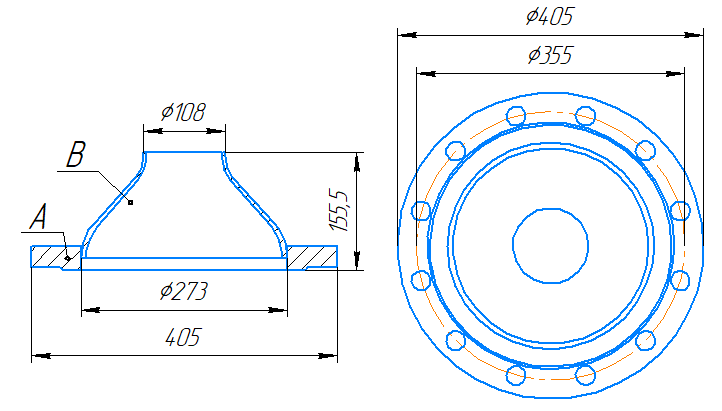Переход 273x7-108x4-1,6-исп.2 ст20 ГОСТ 27590-2005 слайд 5