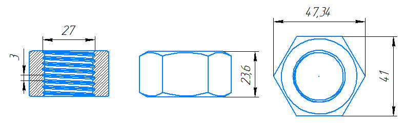 Гайка М27x3-6H ГОСТ 5927-70 слайд 4