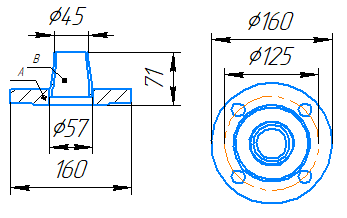 Переход 57x4-45x2,5-1,6-исп.2 ст20 ГОСТ 27590-2005 слайд 5