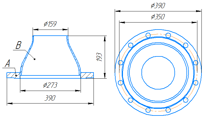 Переход 273x7-159x4,5-1,0-исп.2 ст20 ГОСТ 27590-2005 слайд 5