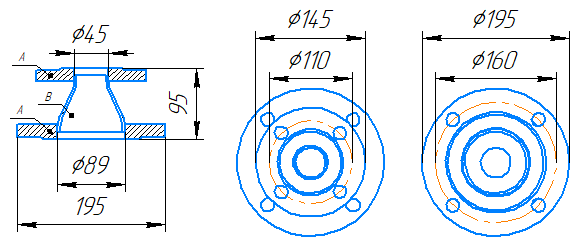 Переход 89x3,5-45x2,5-1,0-исп.1 ст20 ГОСТ 27590-2005 слайд 5