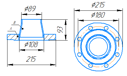Переход 108x4-89x3,5-1,6-исп.2 ст20 ГОСТ 27590-2005 слайд 5