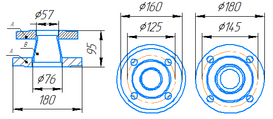 Переход 76x3,5-57x3-1,6-исп.1 ст20 ГОСТ 27590-2005 слайд 5