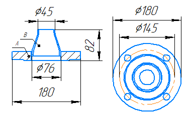 Переход 76x3,5-45x2,5-1,6-исп.2 ст20 ГОСТ 27590-2005 слайд 5