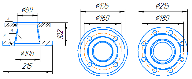 Переход 108x4-89x3,5-1,0-исп.1 ст20 ГОСТ 27590-2005 слайд 5