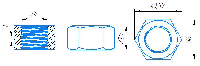 Гайка М24x3-6H ГОСТ 5927-70 слайд 4