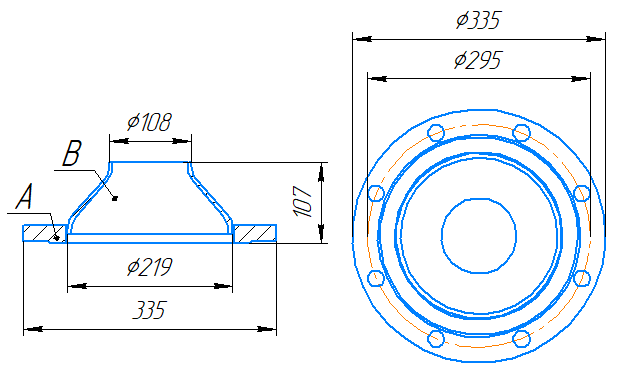 Переход 219x6-108x4-1,0-исп.2 ст20 ГОСТ 27590-2005 слайд 5