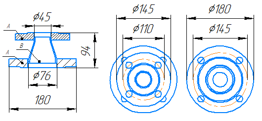 Переход 76x3,5-45x2,5-1,0-исп.1 ст20 ГОСТ 27590-2005 слайд 5