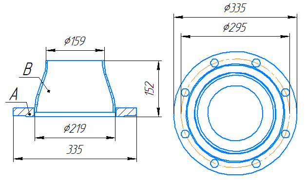 Переход 219x6-159x4,5-1,0-исп.2 ст20 ГОСТ 27590-2005 слайд 5