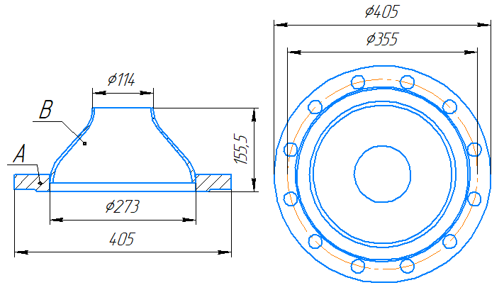 Переход 273x7-114x4-1,6-исп.2 ст20 ГОСТ 27590-2005 слайд 5