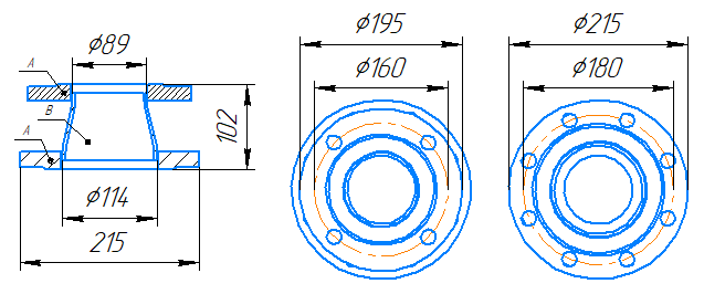 Переход 114x4-89x3,5-1,0-исп.1 ст20 ГОСТ 27590-2005 слайд 5